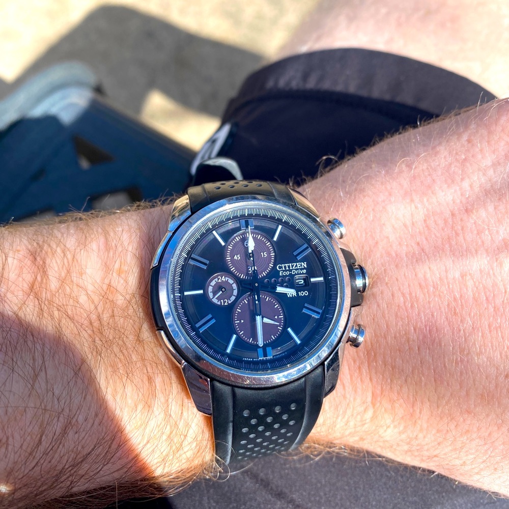 Citizen Eco-Drive AR Chronograph Watch Black CA0420-07E 44mm Solar Chrono